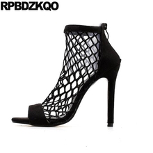 black sexy cage pumps fetish female designer stiletto exotic dancer high heels sandals women 2019 open toe ladies stripper shoes 2024 - buy cheap