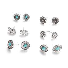 Conjunto de 6 pares de pendientes de abecedario de elefante bohemio para mujer, joyería de corazón de amor, regalo, declaración, novedad de 2019 2024 - compra barato