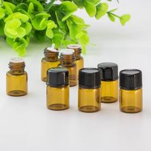 5pcs 1ml 2ml 3ml 5ml Mini Amber Liquid Glass Bottle with Orifice Reducer and Cap Small Essential Oil Vials Glass Jars Bottles 2024 - buy cheap