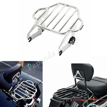 Papanda-suporte de bagagem para moto, cromado, destacável, duas prateleiras, para harley touring, rei da estrada, electra, flhx, flhr, fltr, flhxs, 09-16 2024 - compre barato