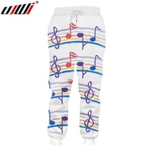 Calça de moletom masculina estampada 3d ujwi, calça colorida musical de tamanho grande para homens, fornecedores de roupas mais vendidas 2024 - compre barato