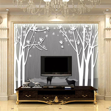 Decorative wallpaper series Simple European style white forest sika deer background wall painting 2024 - buy cheap