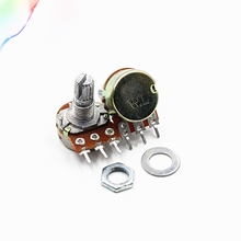 5pcs WH148 B1K B2K B5K B10K B20K B50K B100K B500K 3Pin 15mm Shaft Amplifier Dual Stereo Potentiometer 1K 2K 5K 10K 50K 100K 500K 2024 - buy cheap