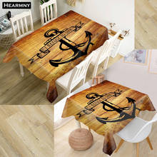 Toalha de mesa de âncora padrão de madeira, tecido oxford impermeável, quadrado/retangular, toalha para casamento, capa de tv 2024 - compre barato