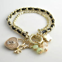 10pcs Fashion Women Jewelry Many Different Style Heart Lock Tassel Charms Trend Bracelets Birthday Gift 2024 - buy cheap