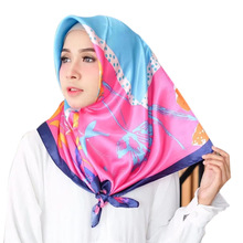 Square Scarf Muslim Woman Hijab Turban Fashion Shawl Print femme musulman Instant Hijabs Islamic Wrap Arab Headscarf 90*90CM 2024 - buy cheap