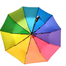 Beautiful Rainbow Umbrella Large Wind Resistant Three Folding Automatic Umbrella Woman Auto Luxury Man Big Windproof Umbrellas 2024 - buy cheap
