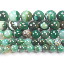 Natural liso verde oscuro rayas ágatas 4-14mm cuentas redondas 15 pulgadas, cuentas para fabricación de joyas, ¡envío gratis! 2024 - compra barato