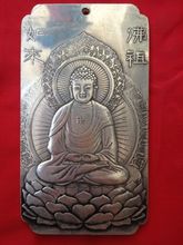 Placa amuleto sakyamuni chinês de prata, requintado, 133g 2024 - compre barato