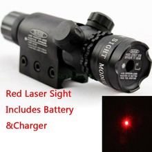 Mira laser vermelha ajustável para caça, escopo de arma para rifle de airsoft, interruptor traseiro para rifle com bateria de montagem e carregador 2024 - compre barato