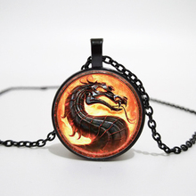 2019 New Fashion Dragon Pendant Necklace Mortal Kombat Pendants Glass Dome Jewelry Necklace Pendant 2024 - buy cheap