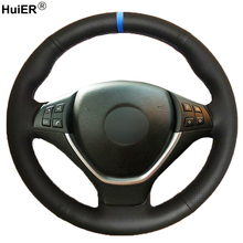 HuiER Hand Sewing Car Steering Wheel Cover For BMW E70 X5 2008 - 2012 2013 E71 X6 2008 - 2013 2014 Braid on the Steering-wheel 2024 - buy cheap