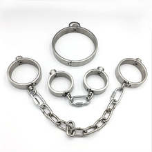 Stainless Steel Metal Handcuffs For Sex Bomdage Set Bdsm Kit Collar Sex Slave Bdsm Tools Bondage Restraints Adult Games Toys 2024 - buy cheap