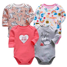 4 pçs/set bebê macacão de algodão roupas menino recém-nascidos roupas da menina manga longa macacão infantil conjuntos 2024 - compre barato