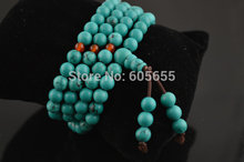 High Quality Natural Stablized Blue Stone108 Round Beads Mala Prayer Necklace or Bracelets Fashion Jewelry 2024 - buy cheap