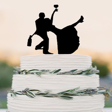 ¡Tarta de boda Topper-novia bordada! -Acrílico para decoración de pasteles de novia y novio 2024 - compra barato