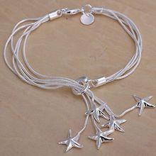 DT-H099 Hot Sale Bridal 925 Sterling Silver Jewelry for Women,Wholesale Christmas Gift Charm Fashion Stars Pendant Bracelet 2024 - buy cheap