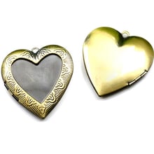 High-end Jewelry Accessories2pcs Wholesale Antique Bronze 40*41mm Heart-Shaped Fashion PHOTO LOCKET Frame for Charm&Pendant 2024 - buy cheap