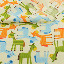 Teramila desenho animado verde amarelo azul cavalo design tecido de algodão decoração de cama patchwork acolchoado roupas de costura artesanato 2024 - compre barato