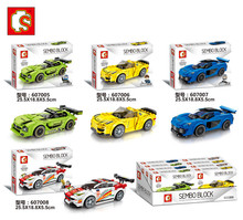 Блоки SEMBO знаменитая модель автомобиля, Супер гоночный автомобиль, строительные блоки, развивающая игрушка, подарки для мальчиков, детские игрушки для детей 2024 - купить недорого