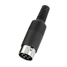 6 Pin DIN Plug Male Solder Cable Connector Adapter with Plastic Handle Black for Computer 2024 - buy cheap