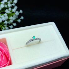 Lujoso anillo de esmeralda de 3mm, anillo de plata de Esmeralda natural de 0,2 ct, sólido, anillo de piedras preciosas de plata 925 2024 - compra barato