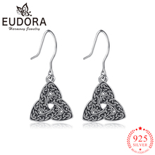 Eudora Genuine 925 Sterling Silver Lucky Trinity Celtics Knot Dangle Earrings Fashion Jewelry for Women Girls Birthday Gift 2024 - buy cheap