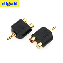 cltgxdd 1pcs gold plated 3.5mm Male plug to RCA Female jack 3.5 to AV Audio Connector 2 in 1 Stereo Headset Dual Track Headphone 2024 - buy cheap