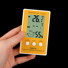 Reloj Digital LCD, medidor de temperatura y humedad, higrómetro electrónico con sonrisa, pantalla grande de alta precisión para interior 2024 - compra barato