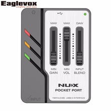 NUX карман Порты и разъёмы Портативный Профессиональная USB Audio Interfacee 192 кГц/24bit для Электрогитары бас 2024 - купить недорого
