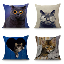 Cartoon Cats Cushion Cover Sofa Home Decor Decorative Throw Pillow case 45x45cm Funda Cojines wave coussin custom Almofada 2024 - buy cheap