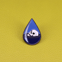 Broche em forma de lágrima de fantasma, broche em forma de crânio blueocean, crachá de horror para homens, presente criativo de halloween, acessório feminino 2024 - compre barato