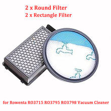 4 шт., круглые и прямоугольные фильтры для пылесоса Rowenta RO3715 RO3795 RO3798 2024 - купить недорого
