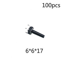 Environmental protection 100pcs/lot 6*6*17mm Interruptor 4 PIN Tactile Tact Push Button Micro Switch DIP Self-reset Top Copper 2024 - buy cheap