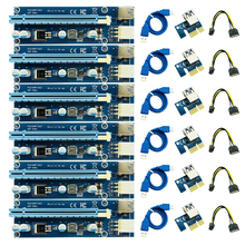 Tarjeta elevadora PCIE PCI-E PCI Express 1x a 16x GPU, adaptador extensor USB 3,0, Cable de alimentación SATA a 6Pin para minería BTC, 6 uds., 006C 2024 - compra barato