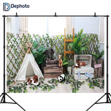 DePhoto Panda tent tree Animal party wild baby children Birthday Photography studio Background profession indoor Photo Backdrop 2024 - buy cheap