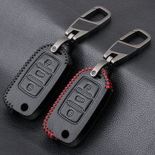 3 Buttons Leather Flip Car Key Case For Volkswagen Passat B5 B6 Gol CrossFox Plus Eos Scirocco Beetle Jetta Golf 4 5 6 Polo Bora 2024 - buy cheap