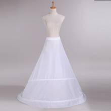New Petticoats with Train White 2 Hoops Underskirt Crinoline for Bride Formal 2024 - buy cheap