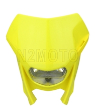 Motorcycle Yellow Headlight 12V 35W Front Lamp for Yamaha Suzuki Kawasaki Honda Dirt Pit Bike Motocross Headlight Fairing Mask 2024 - buy cheap