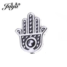 JUYA High Quality Fatima Hand Metal Charms Beads 12x10mm Spacer Bead for Diy Bracelets Anklet Jewelry Handmade Making AQ0441 2024 - buy cheap