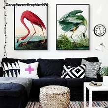 Lienzo de pintura artística para decoración del hogar, póster impreso de Animal nórdico, pájaro, flamenco, A4, A3, 07G, imagen para sala de estar y dormitorio, Fresco 2024 - compra barato