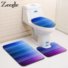 Zeegle-conjunto de tapetes para banheiro, 3 paredes, tapetes de banheiro coloridos, antiderrapantes, flanela, conjunto de tapetes para banheiro 2024 - compre barato
