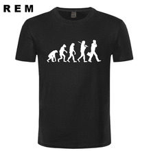 Evolution-camisetas con estampado divertido para hombre, ropa informal de algodón con cuello redondo, de verano 2024 - compra barato