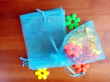 50pcs 7*9cm Lake Blue Organza Gift Bag Jewelry Packaging Display Bags Drawstring Pouch For Bracelets/necklace Mini Yarn Bag 2024 - buy cheap