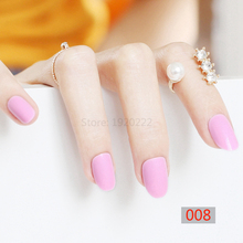 24pcs Adorable fashion candy oval decorative fake nails short round section Deep pink P008X 2024 - buy cheap