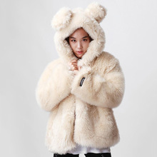 TUHAO  Autumn Winter Female Plus Size 4XL Warm Coats Sweet Lady Hooded Faux Fur Coat Cute Casual Long Sleeve Fur Coat LQ305 2024 - buy cheap