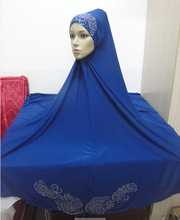 Hijab H460 lo último en tallas grandes pray con diamantes de imitación, estilo largo, entrega rápida, colores surtidos 2024 - compra barato