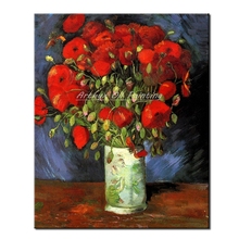 Papoula vermelha De Vincent Van Gogh Feitas À Mão Reprodução Famosa Pintura A Óleo Sobre Retrato Da Arte Da Parede Da Lona Da Decoração Da Parede Para Sala de estar quarto 2024 - compre barato