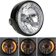 New Universal 7" 12v Motorcycle Round Headlight Turn Signal light Head Lamp For Harley Bobber Honda Yamaha Kawasaki Cafe Racer 2024 - buy cheap