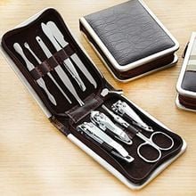 9pcs/lot Stainless Steel Nail Clipper Cutter Trimmer Ear Pick Grooming Kit Manicure Set Pedicure Toe Nail Art Tools Set Kits 2024 - buy cheap